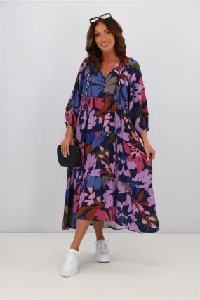 Boho Australia Freddie Dress Navy Floral Boho Australia Freddie Dress Navy Floral