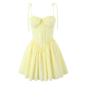 Boho Tie Strap Smocked Lace Up Corset Drop Waist Eyelet Mini Sundress Boho Tie Strap Smocked Lace Up Corset Drop Waist Eyelet Mini Sundress