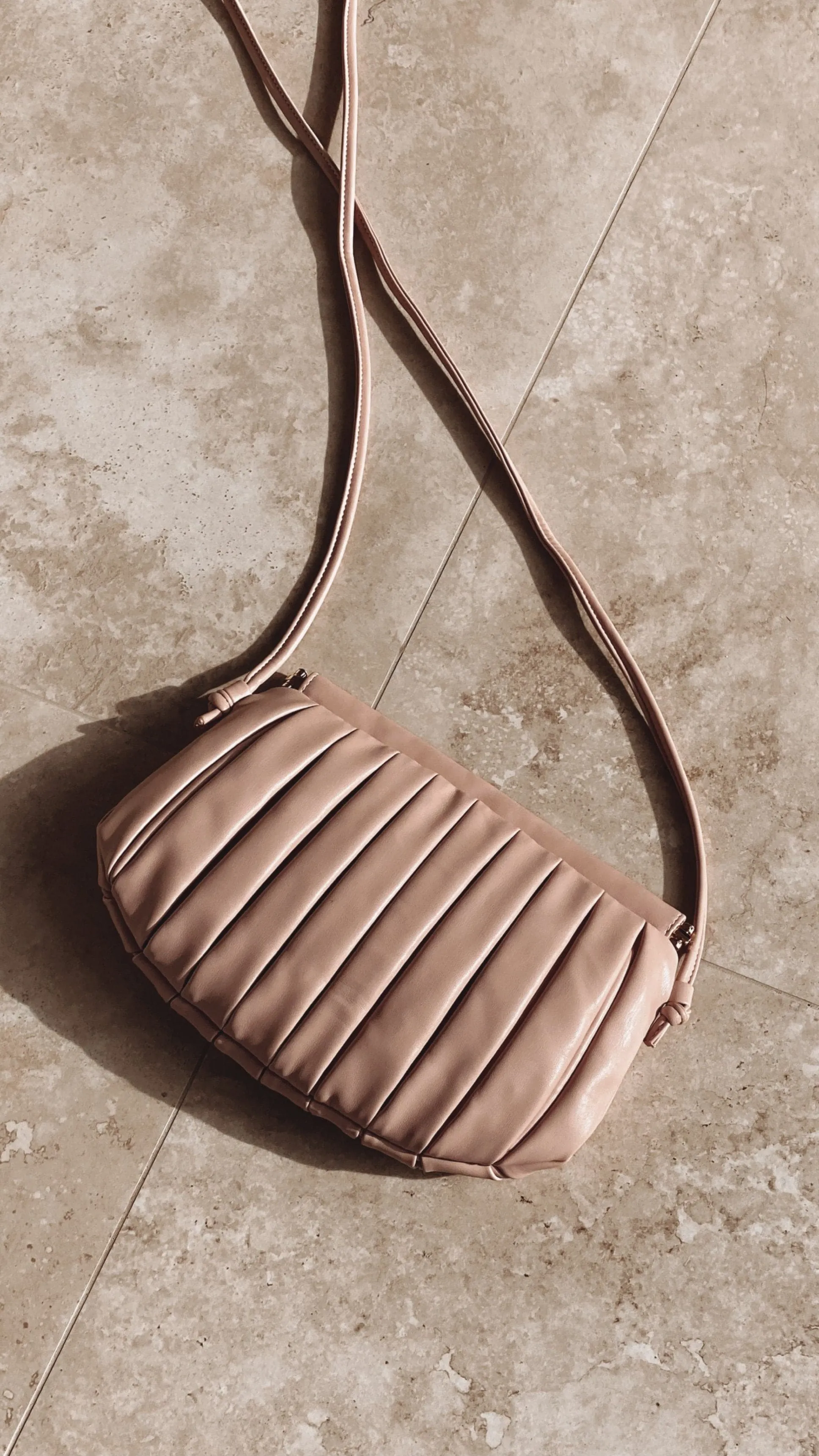 Box Pleat Snap Top Bag - Rose Pink