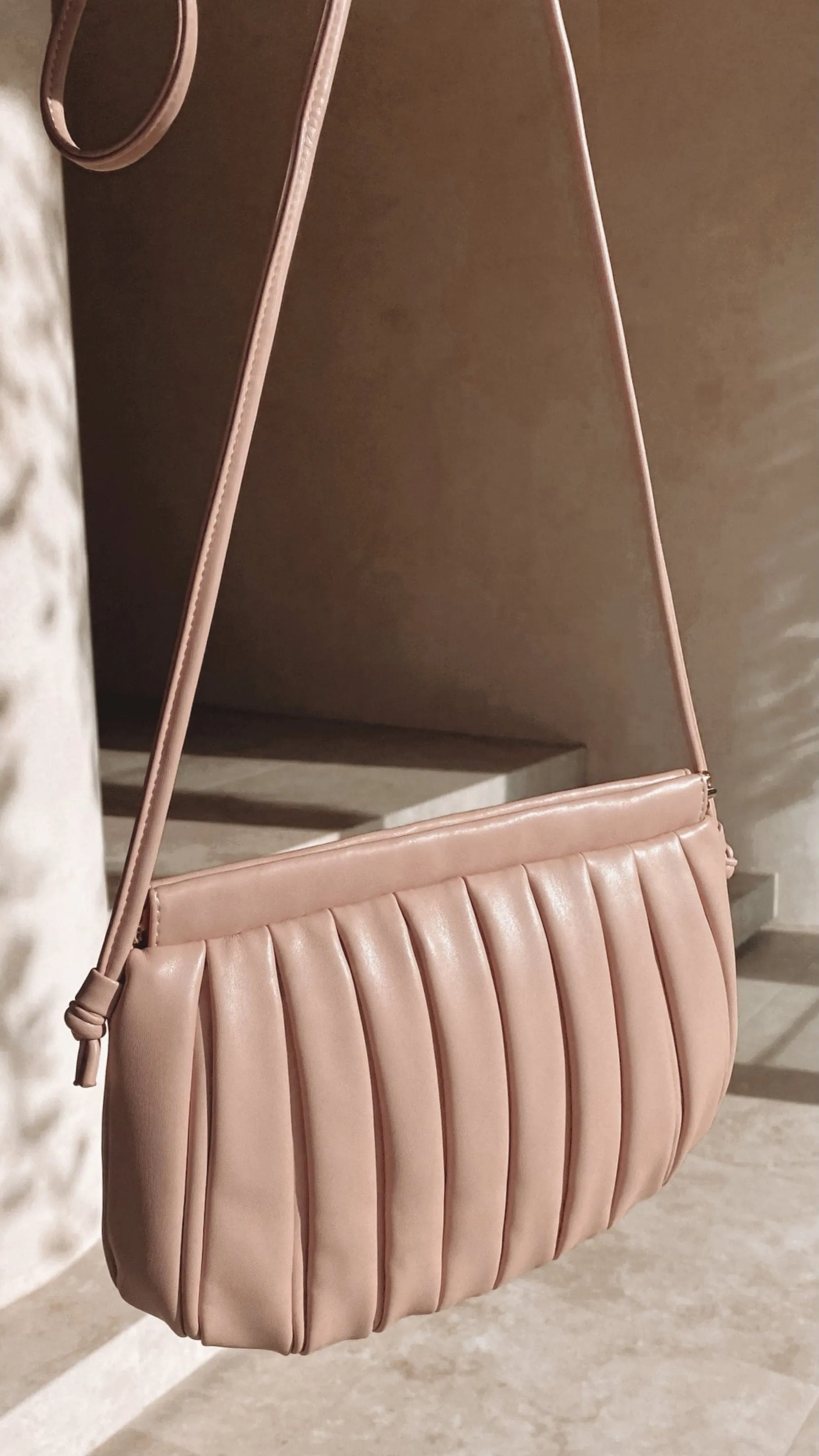 Box Pleat Snap Top Bag - Rose Pink