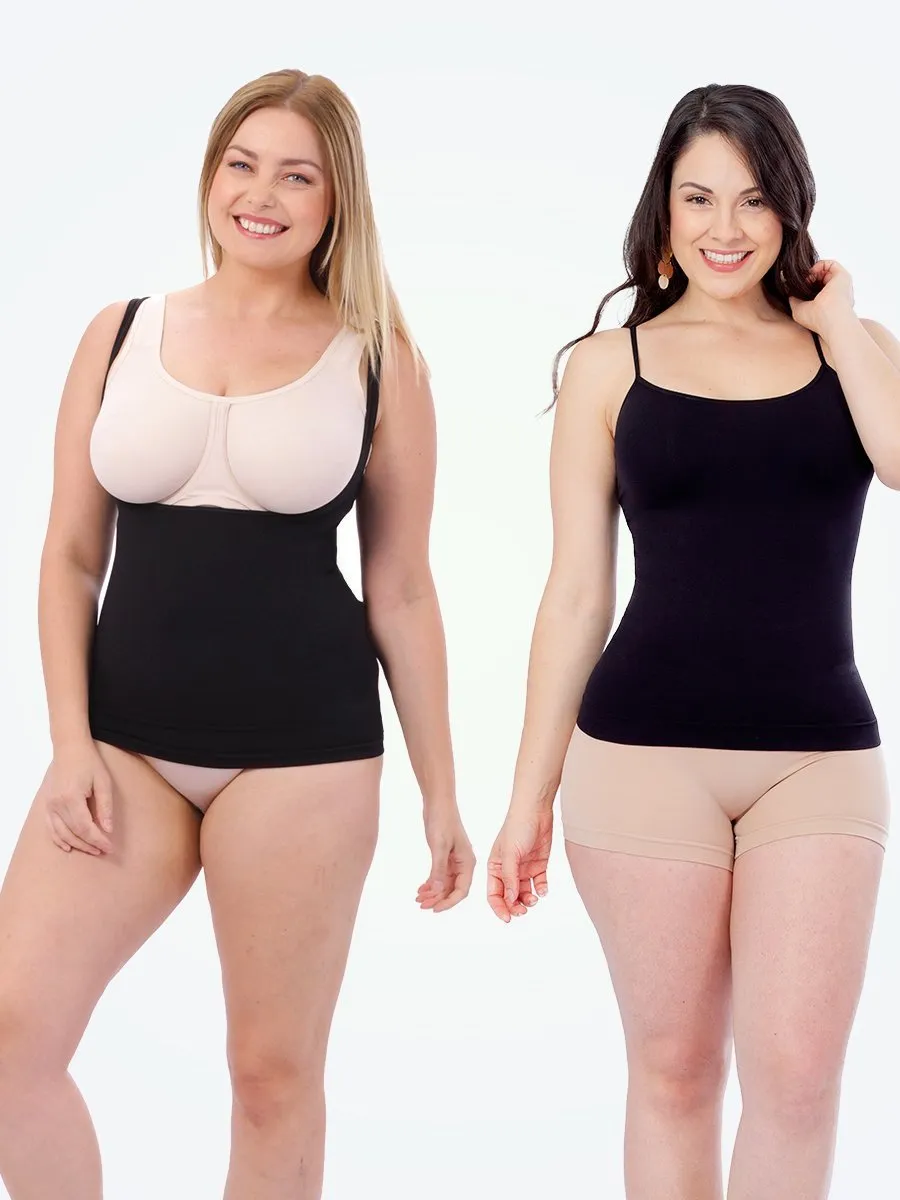 Bundle Shapermint Essentials - 1 Open-Bust Shaper Cami   1 Scoop Neck Cami