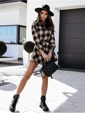 Button Down Waist Belted Shirt Dress Button Down Waist Belted Shirt Dress