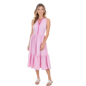 Cabana Life Guaze Embroidered Tiered Midi Dress 250-PR-1088 - Provence Cabana Life Guaze Embroidered Tiered Midi Dress 250-PR-1088 - Provence