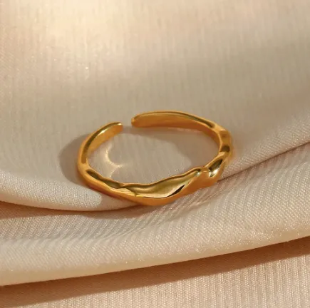 Capri | Adjustable Gold Plated Stainless Steel Ring