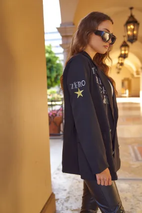 Casual Broach Embellished Blazer Casual Broach Embellished Blazer