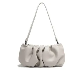 Celebrity Gathered Intrecciato Leather Cloud Clutch Bag - Beige Celebrity Gathered Intrecciato Leather Cloud Clutch Bag - Beige