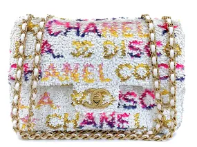 Chanel 24C White Letter Sequin Paris LA Mini Flap Bag GHW XXP Chanel 24C White Letter Sequin Paris LA Mini Flap Bag GHW XXP