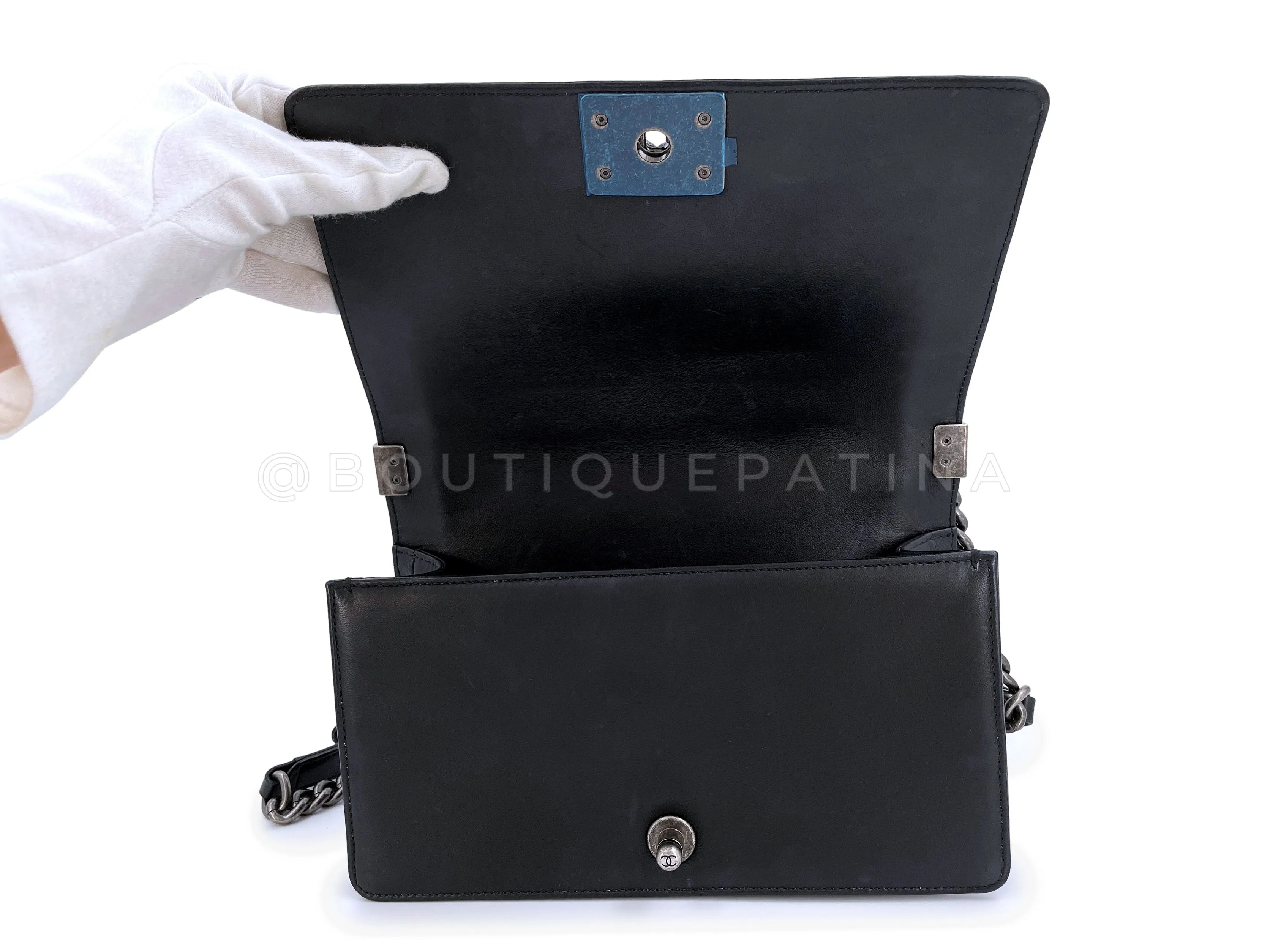 Chanel Black 3D Pleated Boy Flap Bag Medium Lambskin