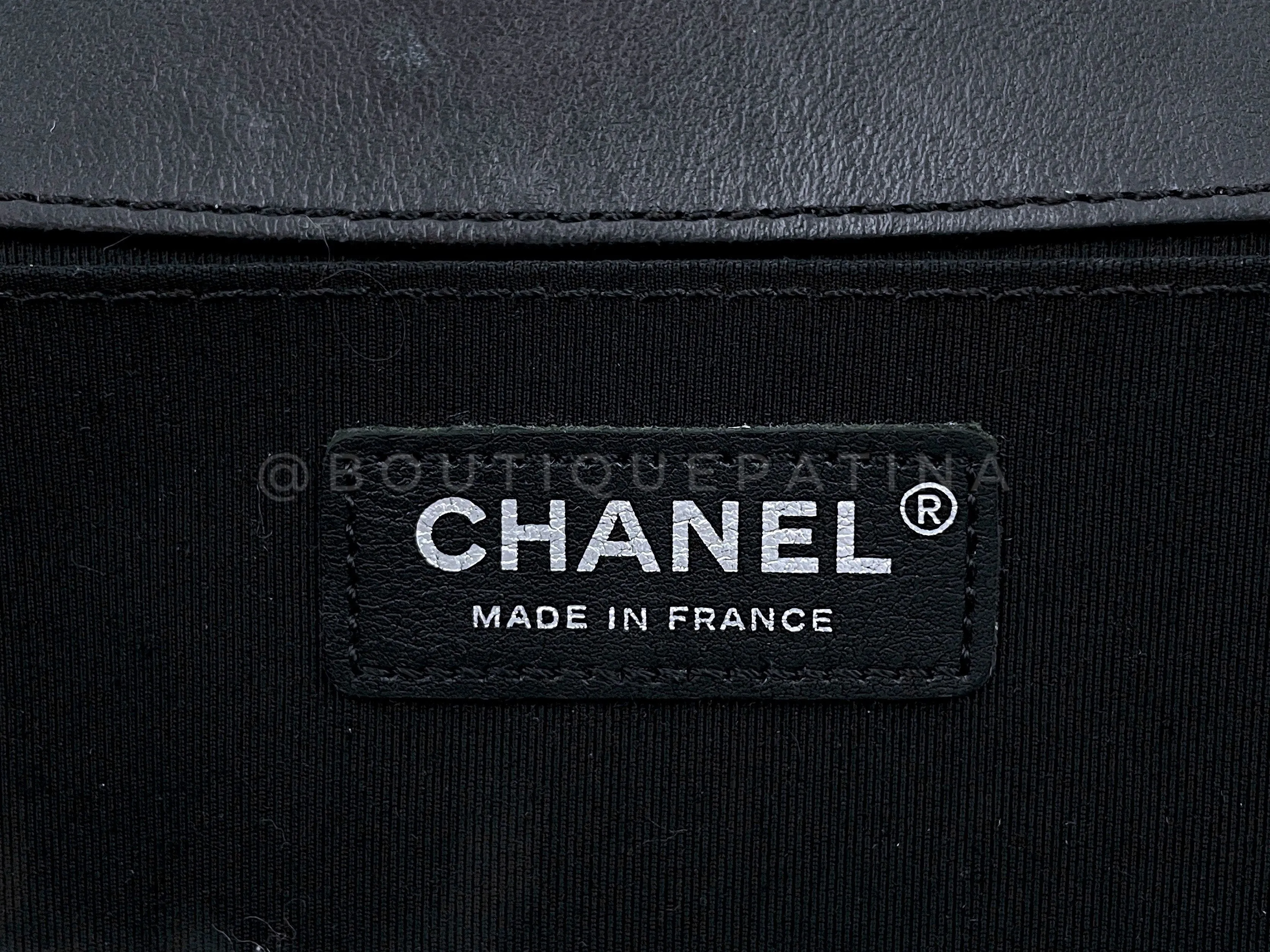 Chanel Black 3D Pleated Boy Flap Bag Medium Lambskin