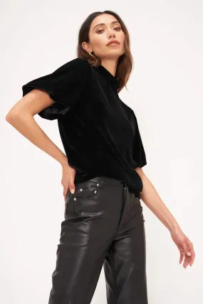 CHANNING VELVET BUBBLE SLEEVE TEE CHANNING VELVET BUBBLE SLEEVE TEE