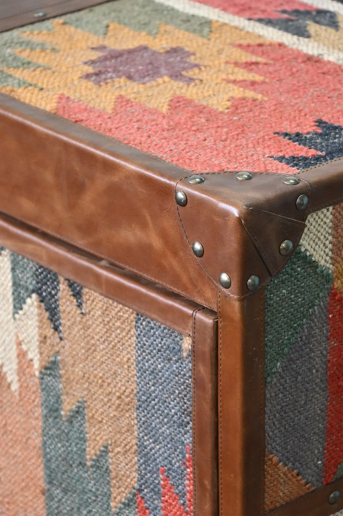 CHARLEY CHEST OF DRAWERS - KILIM AND LEATHER