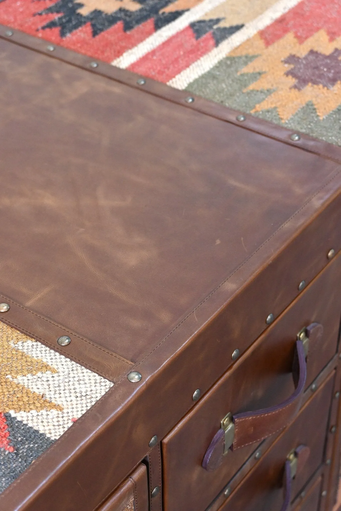 CHARLEY CHEST OF DRAWERS - KILIM AND LEATHER