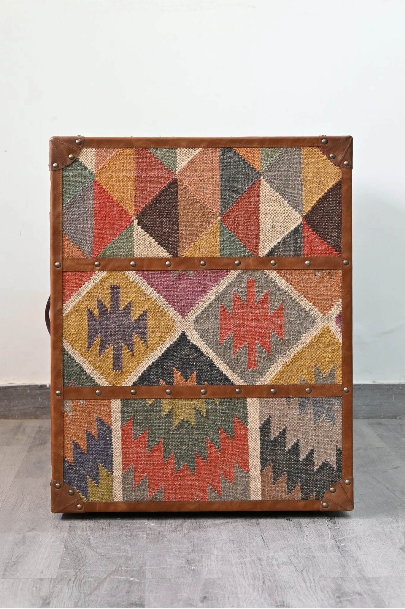 CHARLEY CHEST OF DRAWERS - KILIM AND LEATHER