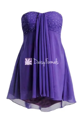 Cheap Prom Dresses with beaded bodice Mystery Purple High-low Cocktail Party Dress (Ritta) Cheap Prom Dresses with beaded bodice Mystery Purple High-low Cocktail Party Dress (Ritta)