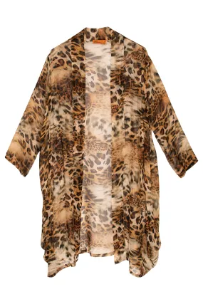 Cheetah Side Drape Long Duster 7261 Cheetah Side Drape Long Duster 7261