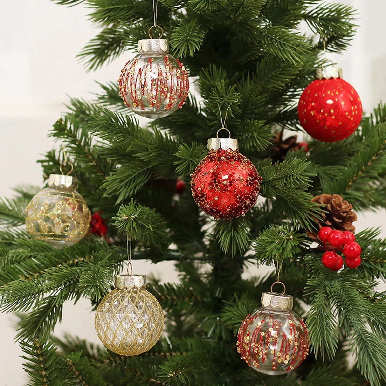 CHGBMOK Christmas Ball Ornaments 25PCS for Xmas Tree Decor 2.36" Shatterproof Christmas Tree Decorations White Gold - Walmart.com