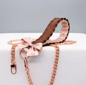 Chocolate Brown Rose Gold Leash Chocolate Brown Rose Gold Leash
