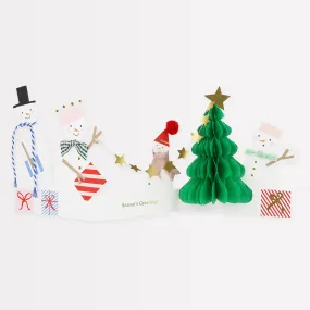 Christmas Card - Snowman Family Concertina Christmas Card - Snowman Family Concertina