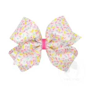 Colorful Confetti Printed Sequin Grosgrain Hair Bow Colorful Confetti Printed Sequin Grosgrain Hair Bow