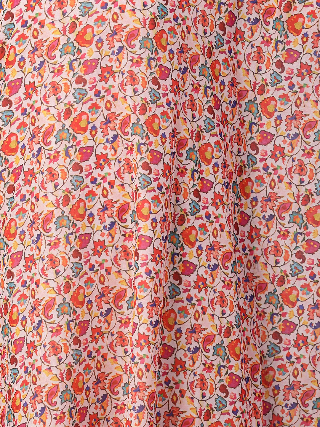 Colorful Jaal Printed Cowl Draped Dress - Peach