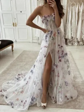 Colorful Sweetheart Tulle Prom Dress With Appliques, PDS0304 Colorful Sweetheart Tulle Prom Dress With Appliques, PDS0304