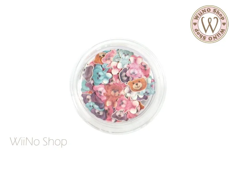 Colorful Teddy Bear Nail Art Sequin Decoration (V11)