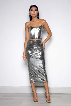Constantino Skirt - Gunmetal Grey Constantino Skirt - Gunmetal Grey