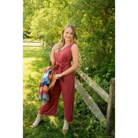 Cropped Tie Tank Jumpsuit Cropped Tie Tank Jumpsuit
