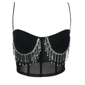 crystal tassels mesh bralette crop tops women push up croptop 2020 night out club party sexy beach wear chic ladies summer tops crystal tassels mesh bralette crop tops women push up croptop 2020 night out club party sexy beach wear chic ladies summer tops