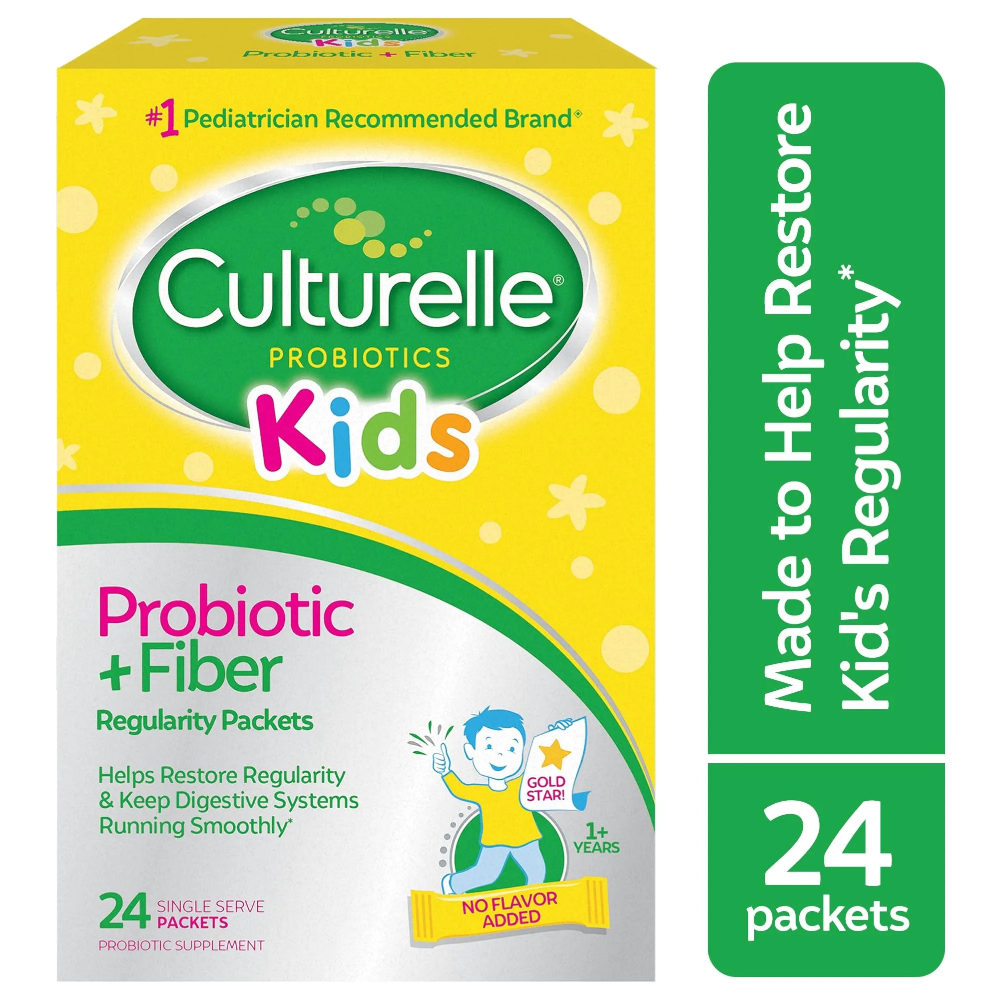 Culturelle Kids Digestive Health Probiotic   Fiber Powder Packets - 24 Ct