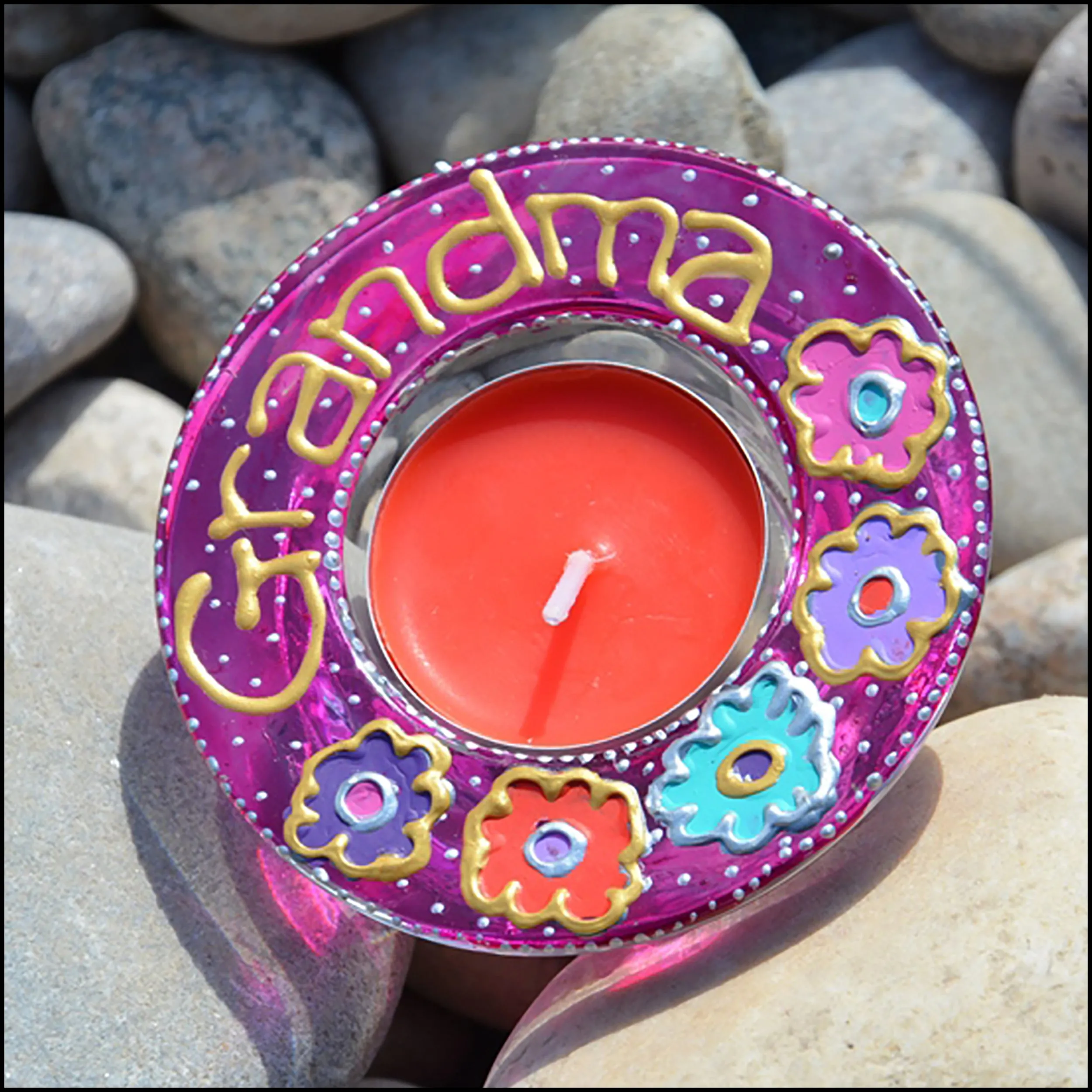 Dahlia Flowers Bespoke Meditation Tealight Holder