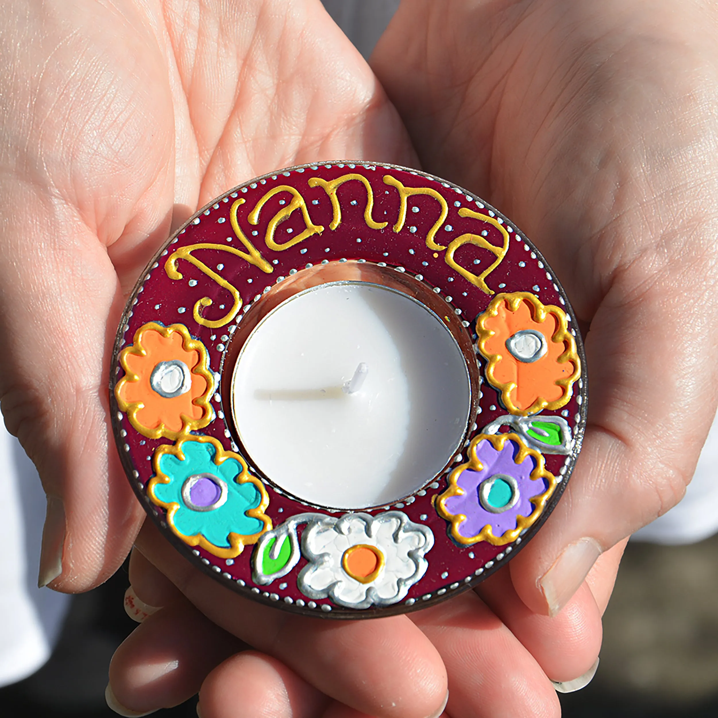 Dahlia Flowers Bespoke Meditation Tealight Holder