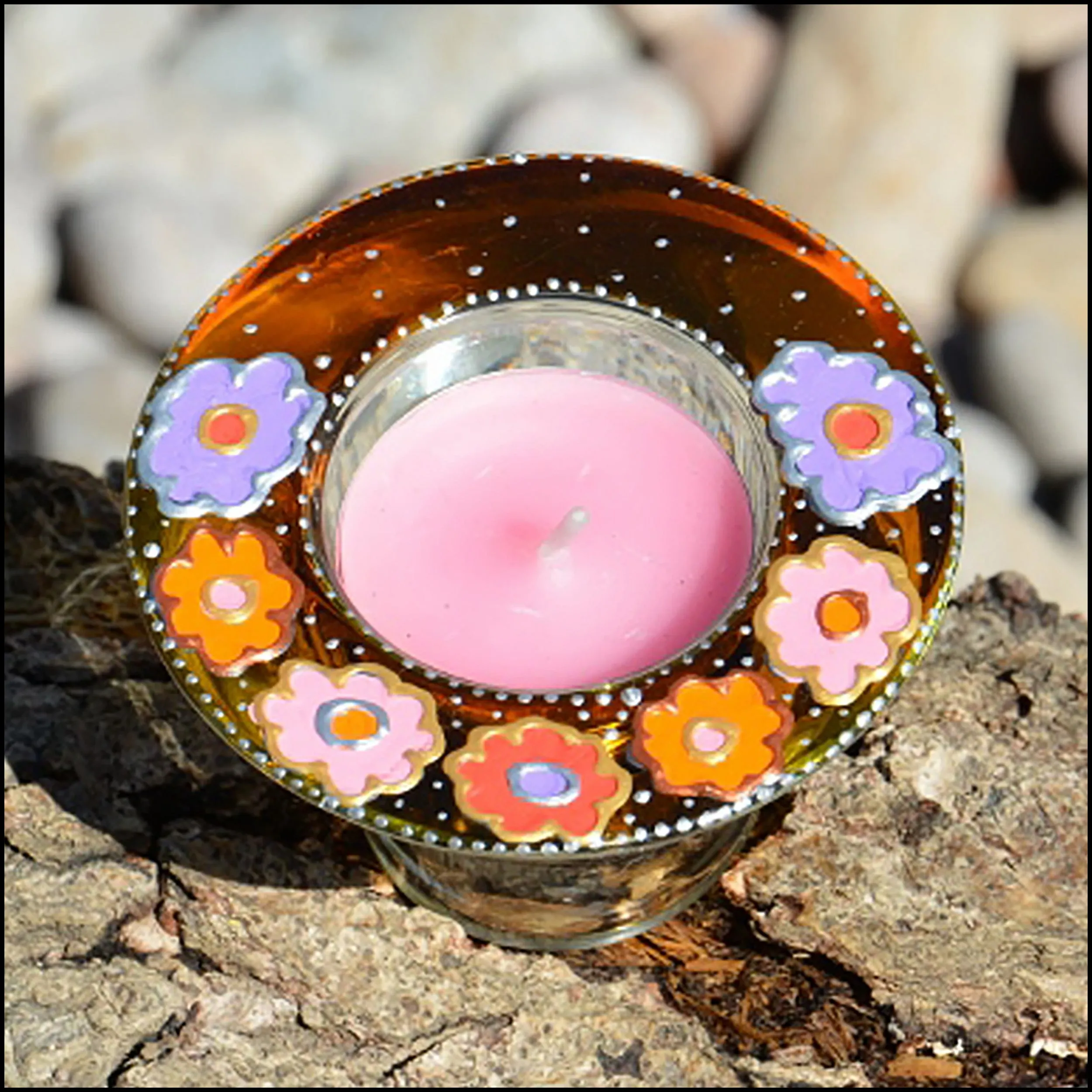 Dahlia Flowers Bespoke Meditation Tealight Holder
