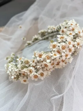 Daisy Headband, White Daisy Floral Tiara, Dried Mini Daisy Flower Crown, Dried Flower Crown Daisy Headband, White Daisy Floral Tiara, Dried Mini Daisy Flower Crown, Dried Flower Crown