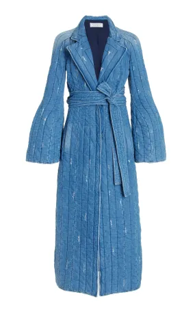 Dalloway Coat in Light Blue Denim Recycled Cotton Linen Dalloway Coat in Light Blue Denim Recycled Cotton Linen