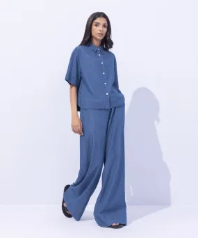 Denim-Effect Short Sleeved Shirt Denim-Effect Short Sleeved Shirt
