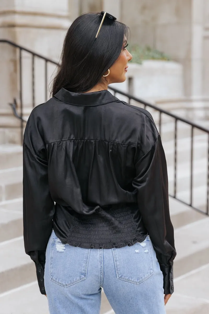 Elsie Black Button Down Shirt - FINAL SALE