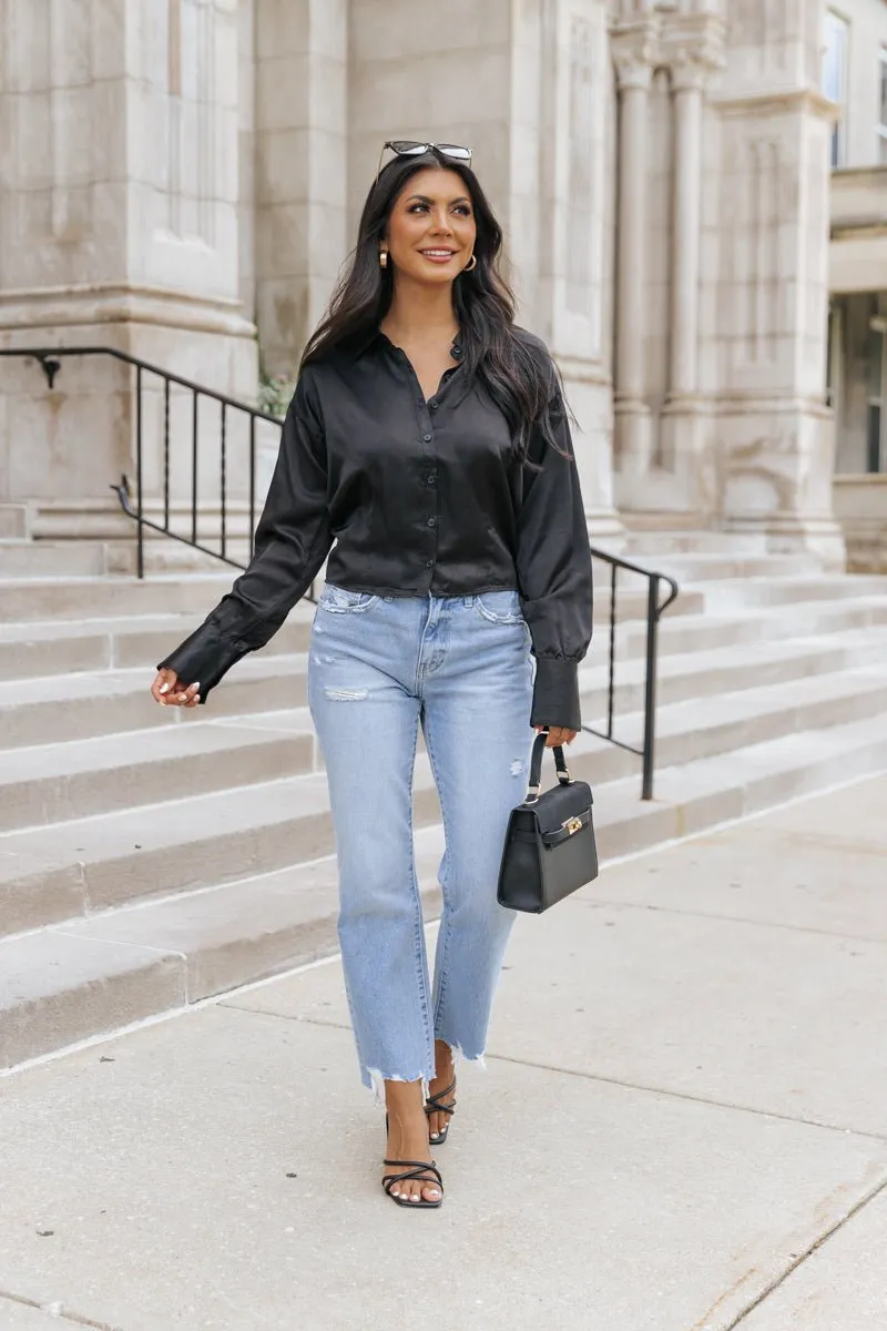 Elsie Black Button Down Shirt - FINAL SALE