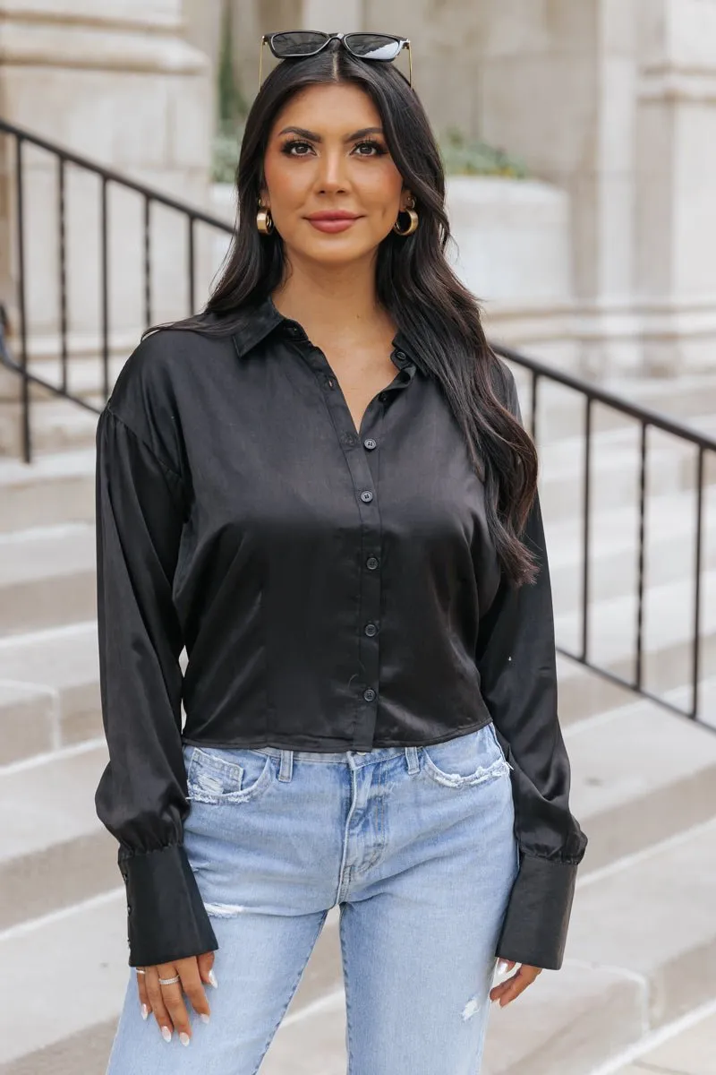 Elsie Black Button Down Shirt - FINAL SALE
