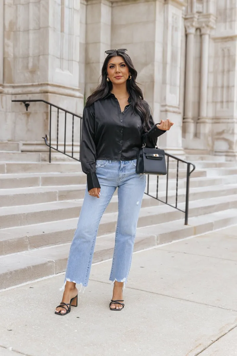 Elsie Black Button Down Shirt - FINAL SALE