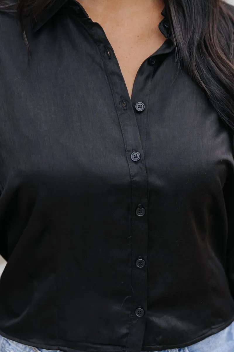 Elsie Black Button Down Shirt - FINAL SALE