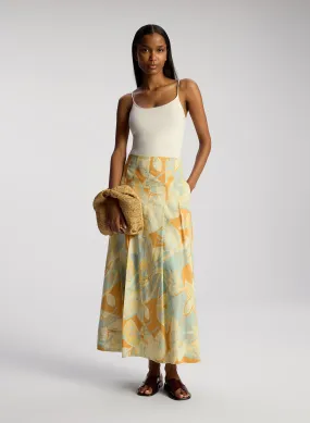 Eve Linen Poplin Midi Skirt Eve Linen Poplin Midi Skirt