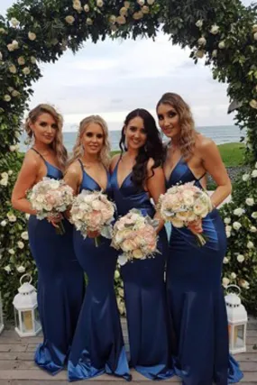 Fabulous Mermaid Spaghetti Strap Long Bridesmaid Dress, Wedding Party Dress, BD81 Fabulous Mermaid Spaghetti Strap Long Bridesmaid Dress, Wedding Party Dress, BD81