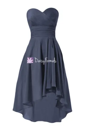 Fabulous Navy Chiffon Party Dress High Low Bridesmaid Dress Prom Dress (BM2434) Fabulous Navy Chiffon Party Dress High Low Bridesmaid Dress Prom Dress (BM2434)