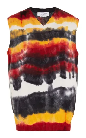 Fielding Knit Vest in Fire Tie Dye Cashmere Fielding Knit Vest in Fire Tie Dye Cashmere