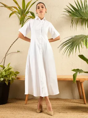 Fit and Flare Cotton Shirt Dress Fit and Flare Cotton Shirt Dress