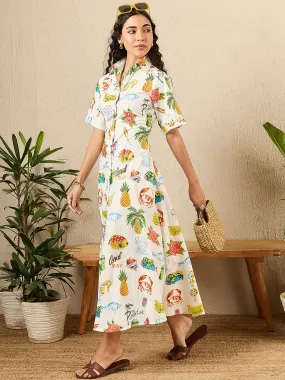 Fit and Flare Cotton Shirt Dress Fit and Flare Cotton Shirt Dress