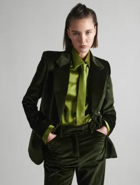 Fitted green velvet jacket Fitted green velvet jacket