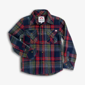 Flannel Shirt | Navy/Cranberry Plaid Flannel Shirt | Navy/Cranberry Plaid