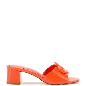 Flora Mule In Orange Leather Flora Mule In Orange Leather
